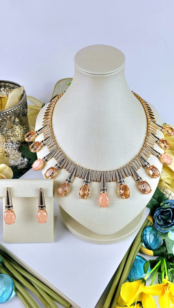Conjunto Cleo Quartzo Rosa