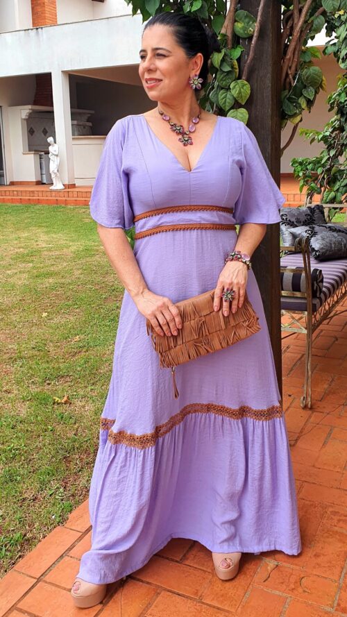 Vestido Longo Évora Lilás